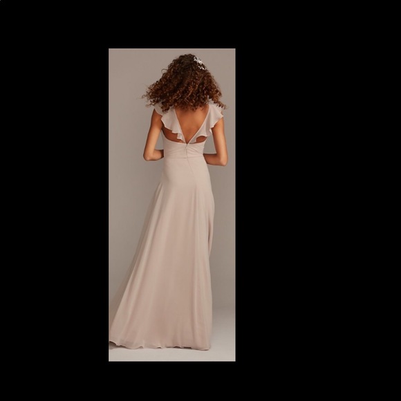 David’s bridal ruffle spaghetti strap chiffondress - Picture 2 of 7